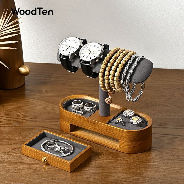 WoodTen Uhren Display Ständer, Massivholz, Unisex - Bild 1