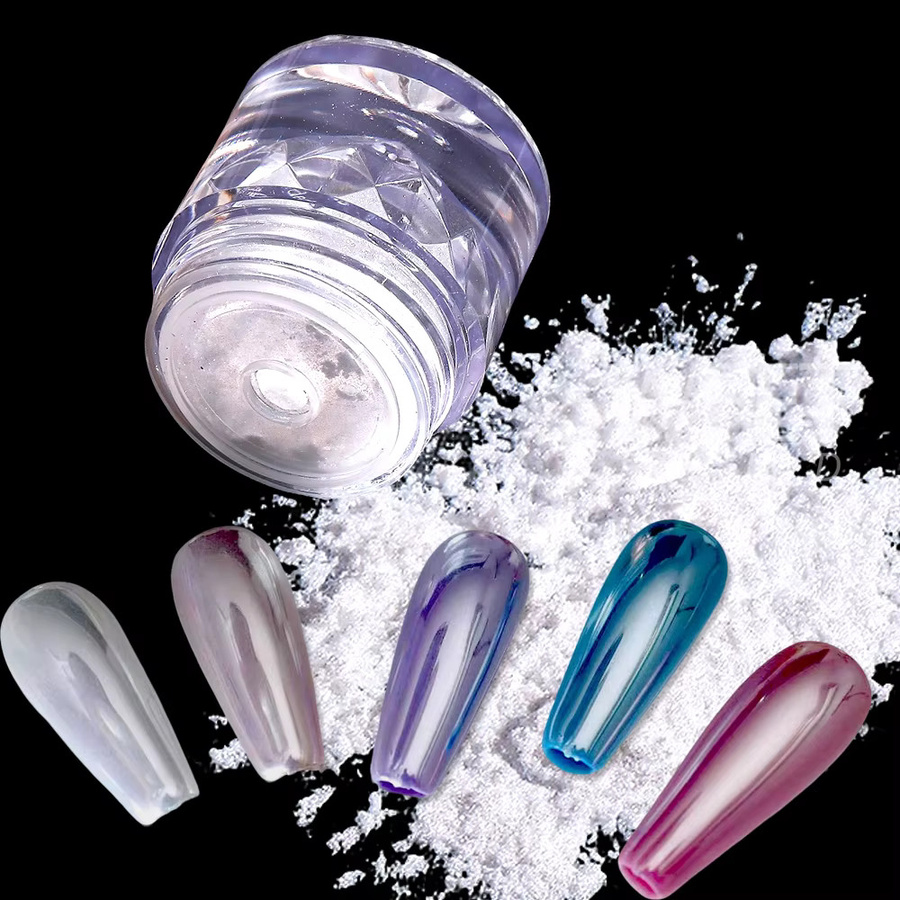 SWEET TREND Nagelglitter-Pulver Weißes Klares Perlen, Glänzend - Bild 5
