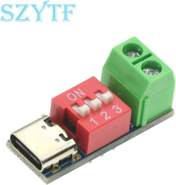 SZYTF USB-C PD QC Trigger Modul zur DC Spannungseinstellung 5V bis 20V in Multicolour - Bild 1