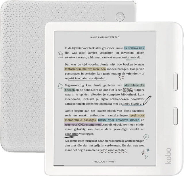 Kobo Libra Colour E-Ink E-Reader in Weiß - Bild 1