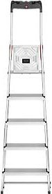 Hailo L60 StandardLine Alu-Stehleiter mit 5 Stufen, Silber, inklusive Multifunktionsschale und Gelenkschutz, Belastbarkeit bis 150 kg - Bild 1