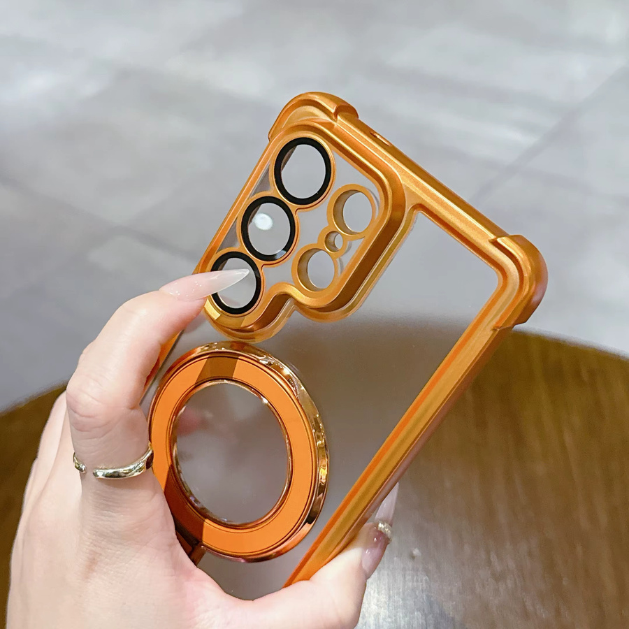 Transparente Magnetische Schutzhülle für Samsung Galaxy S26 Ultra, S25, S24 FE und S23 mit mattierter galvanisierter Oberfläche und MagSafe-Kompatibilität in Silber - Bild 3