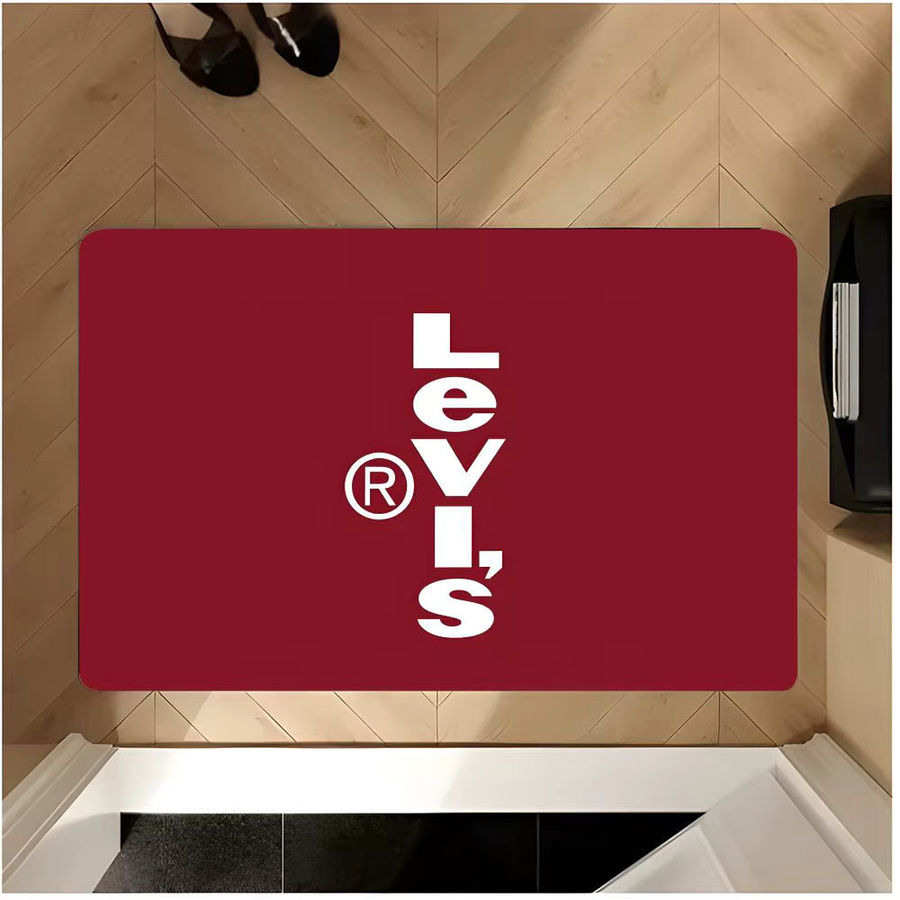 Rutschfeste und waschbare Flanell-Türmatte Classic L-Levis in Weiß, B: 60 cm, T: 40 cm - Bild 2