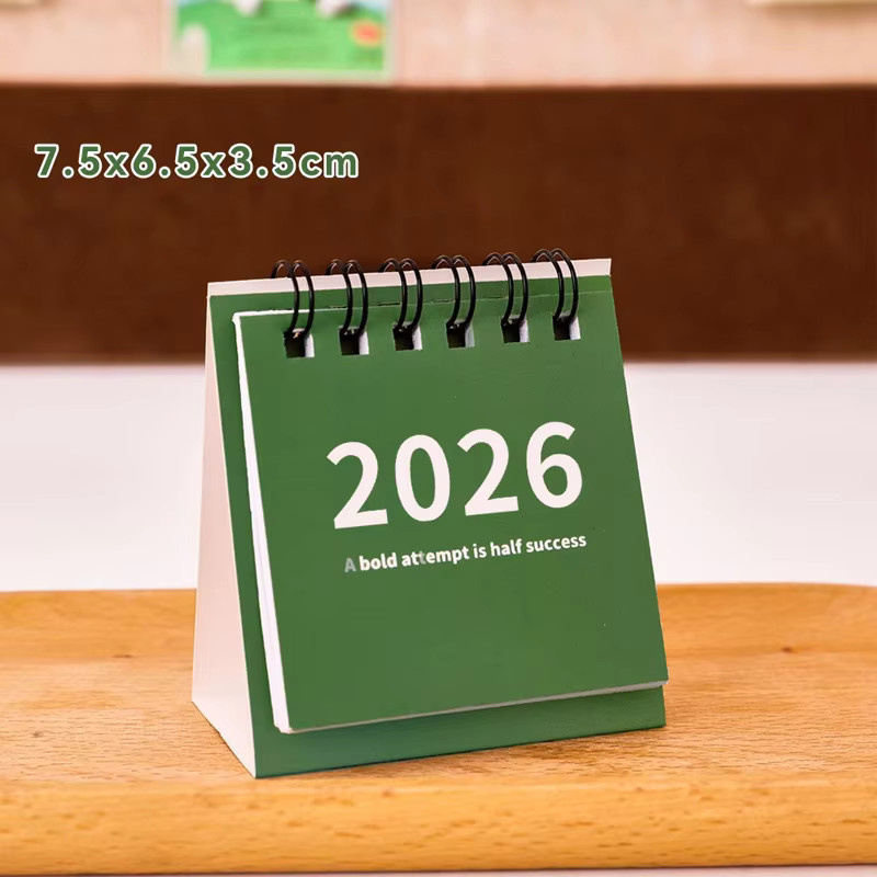 Mini-Einfachkalender 2026 Gelb Kreativer Tischkalender mit Spiralbindung als Desktop-Planer und Büromaterial - Bild 5