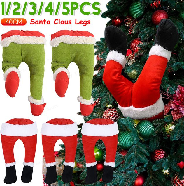 APWIKOGER Weihnachtliche Santa Claus Beine als Hängeanhänger in Rot für Weihnachtsbaum und Dekoration - Bild 1