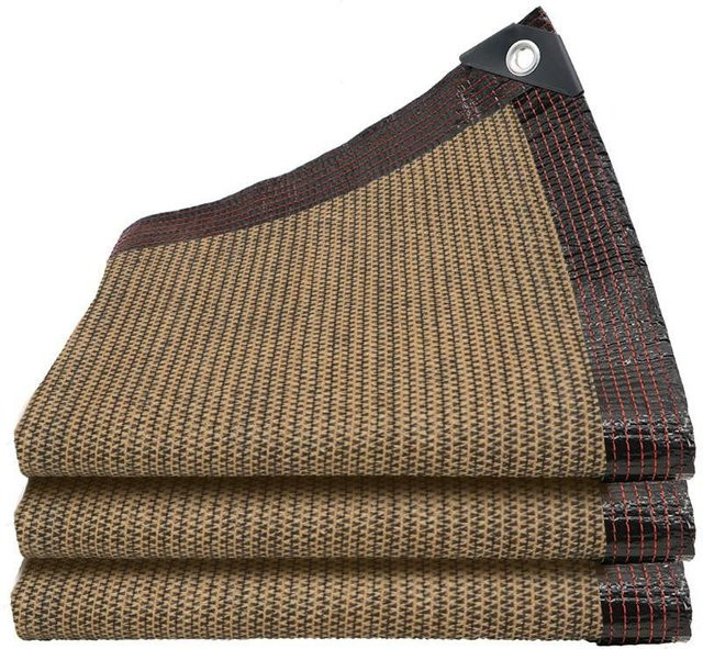 Teacher Hua Balkon-Sichtschutz aus Polyester in Beige und Braun, wetterbeständiger Windschutz und UV-Schutz für Geländer, Breite: 5 m, Höhe: 1 m - Bild 1