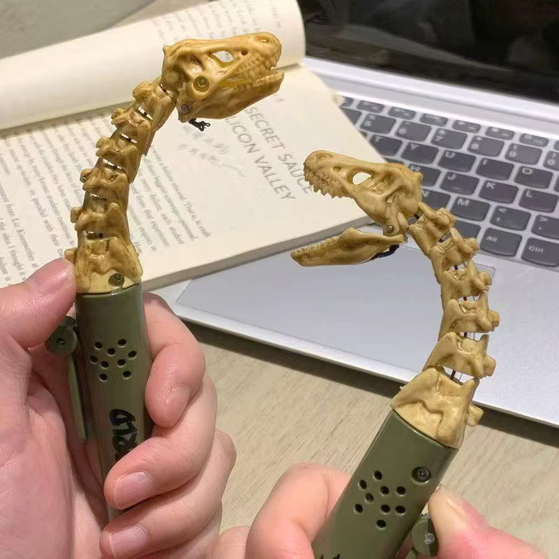 Lustiger Dinosaurier Gelstift mit offenem Maul in Grün für Schüler und Journaling - Bild 4