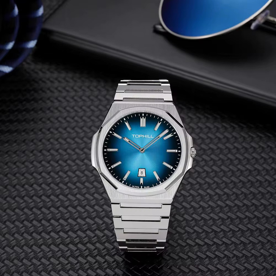 TOPHILL Armbanduhr, Quarz, Edelstahl, 38,5 mm, Herren, Grün, Saphirglas - Bild 2