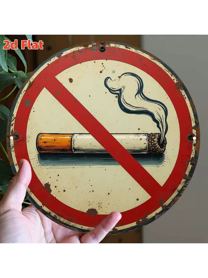 Vintage-Schild Rauchen verboten von CIFBUY aus Aluminium und Metall als dekorative Plakette für den Innen- und Außenbereich - Bild 4