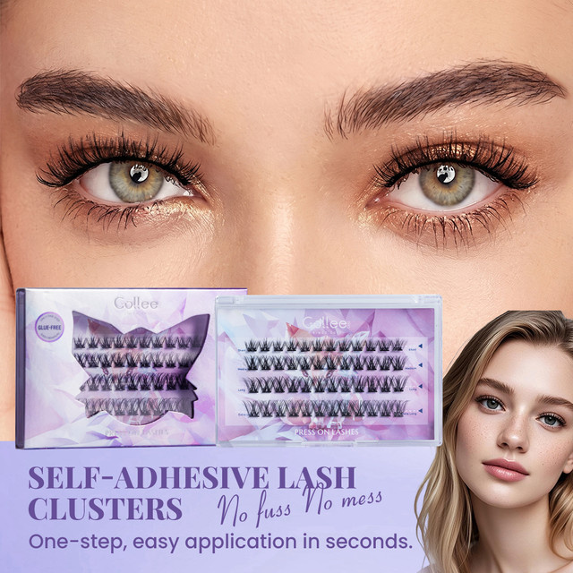 Gollee Künstliche Wimpern, selbstklebend, D-Bogen, natürlich, 10–16 mm - Bild 1