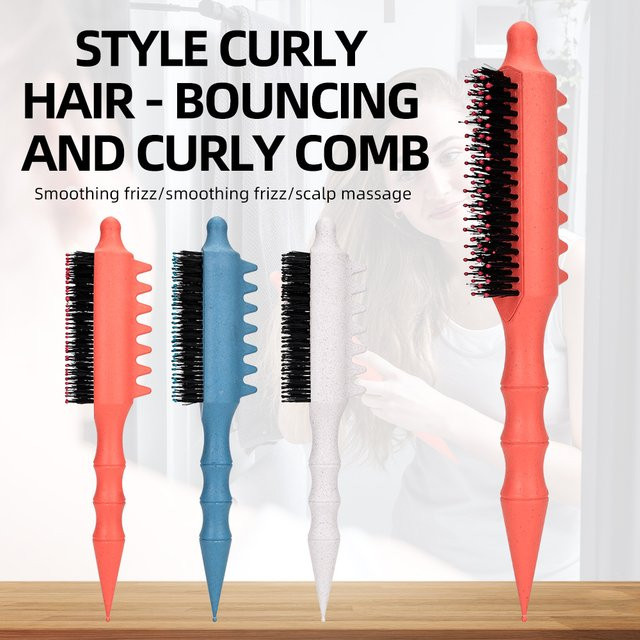 Volumenbürste mit Nylonborsten, Lockenroller-Kamm, Unisex - Bild 1