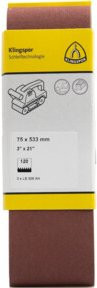 Klingspor Kurzband SB Set für Metall, Holz und Lack, Körnung 80, 3 Stück, Breite: 7,5 cm, Länge: 53,3 cm - Bild 1