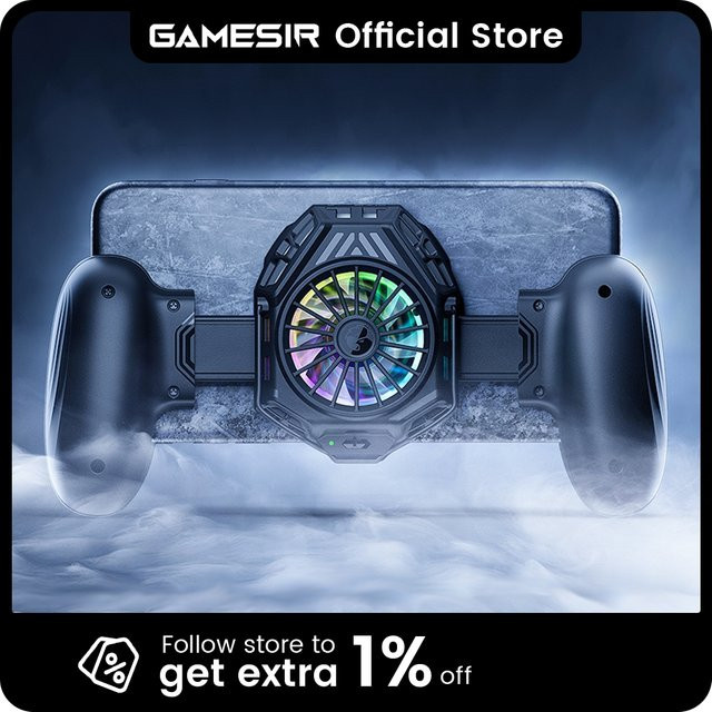 GameSir F8 Pro Mobiles Kühl-Gamepad in Schwarz mit integriertem Lüfter und Smartphone-Kühler für Android und iPhone - Bild 1