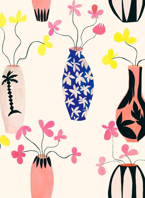 Coordonne Tapete Vase Of Paradise in Creme mit floralem Muster - Bild 1