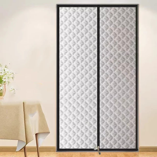 DNGT Winddichte Vorhänge mit Reißverschluss zur Wärmedämmung und Lichtblockierung, Schwarz, B: 100 cm, H: 70 cm - Bild 1