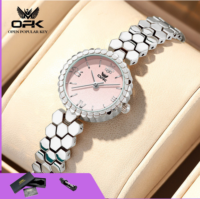 OPK Armbanduhr, Quarz, Gold, Edelstahl, Diamantbesetzt, Damen - Bild 1