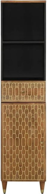 vidaXL Badschrank aus massivem Mangoholz in Braun mit Retro-Stil, B/T/H: 38 x 33 x 160 cm - Bild 1