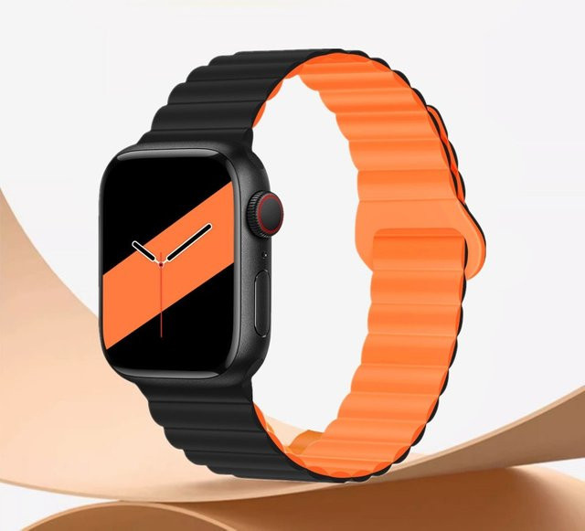 JBAILI Uhrenarmband Silikon, Magnetisch, Schwarz, Unisex - Bild 1