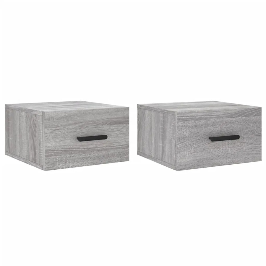 vidaXL Wand-Nachttische 2er-Set in Grau Sonoma, B/T/H: 35 x 35 x 20 cm - Bild 2