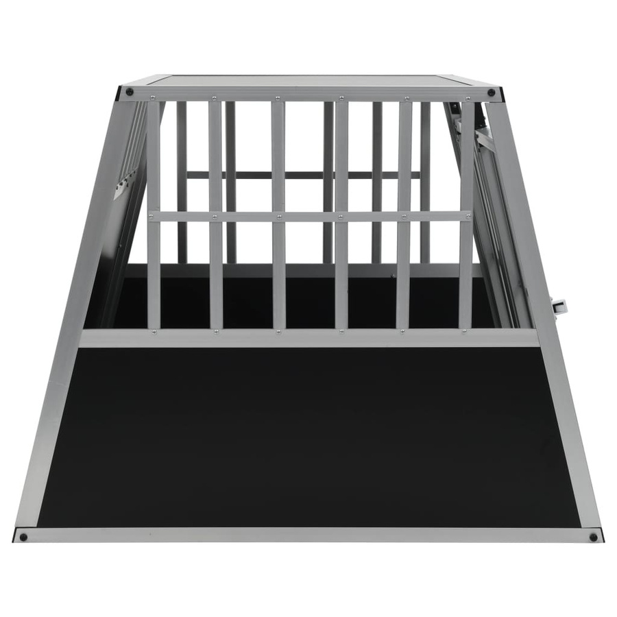 vidaXL Hundetransportbox mit Doppeltür in Silber, B/T/H: 94 x 88 x 69 cm - Bild 6