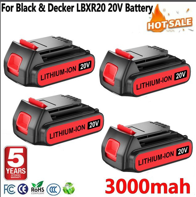 Bonacell Ersatzakku für Black&Decker LBXR20 20V 3000mAh Li-Ionen-Akku in Schwarz-Lila - Bild 1