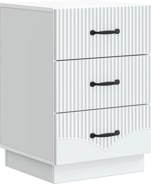 vidaXL Nachttisch mit Schubladen in Weiß aus Holzwerkstoff, B: 41,0 cm, T: 43,0 cm, H: 63,5 cm - Bild 1