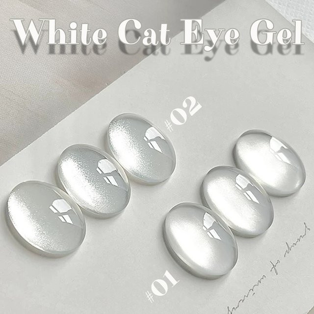 WS Hot Style Cat Eye Gel Nagellack, White, Schimmernd - Bild 1