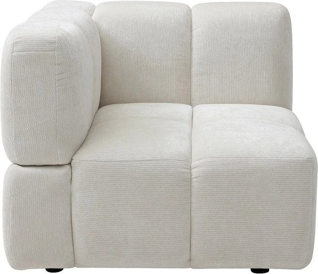 Sessel Carlivi von Vente-unique mit gerader Rückenlehne und gestepptem Design in Gebrochenem Weiß - Bild 1