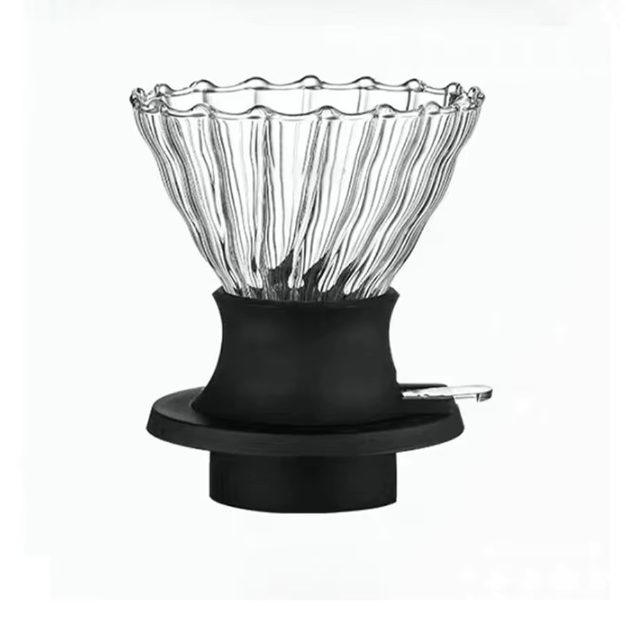 YRPcoffee Dripper V02 Konischer Kaffeefilterbecher aus Glas in Transparent inklusive 40 Kaffeefilterpapier - Bild 3