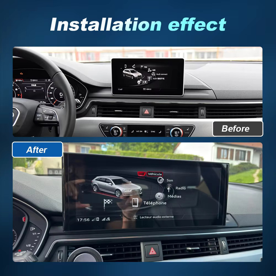 NUNOO Wireless CarPlay Adapter mit Qualcomm 668 und Android 14 System für Audi A4 A5 Q5 B9, Schwarz - Bild 4