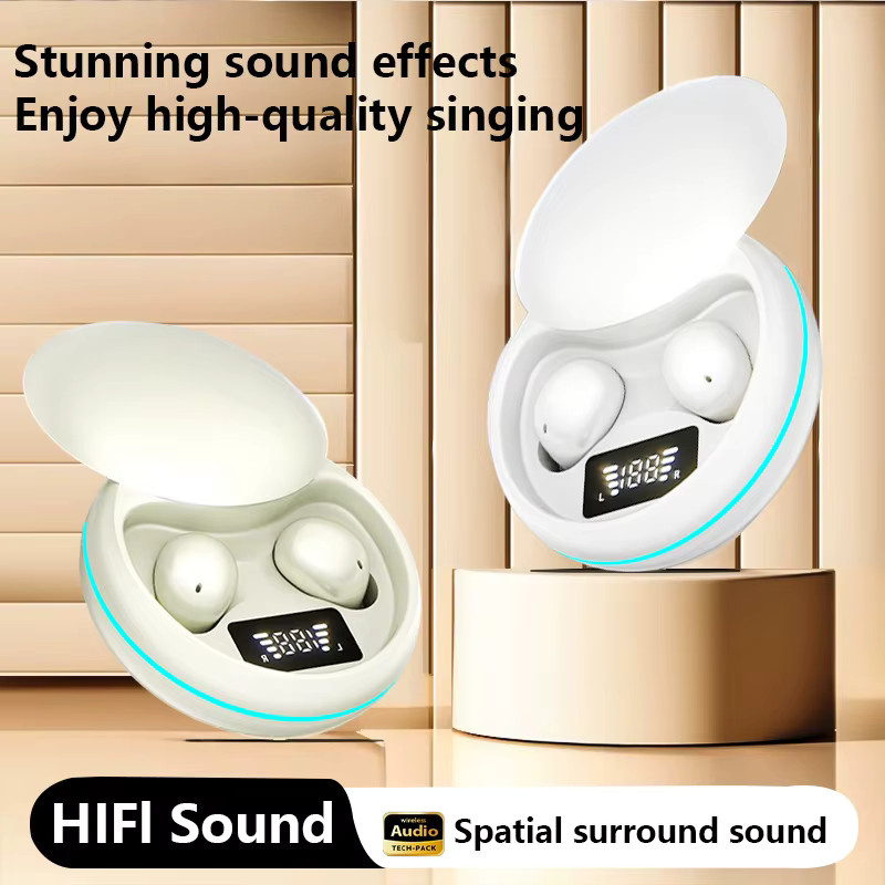 Hichomeow Y20 Kabellose In-Ear Schlaf-Ohrhörer Bluetooth 5.4 TWS Mini Unsichtbare HIFI Stereo-Kopfhörer in Beige - Bild 3