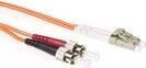 ACT LSZH Multimode OM1 Glasfaser-Patchkabel Duplex mit LC und ST Steckern, Farbe: Orange, Länge: 15 m - Bild 1