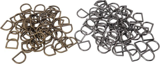 120 Stück D-Ringe aus Zinklegierung von OutsideWorld in Bronze, Silber und Schwarz - Bild 1