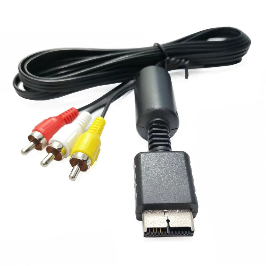 JCD Audio Video AV Kabel mit 3 RCA Steckern aus Kupferdraht für PS1, PS2 und PS3 Konsolen, Länge: 1,8 m, Multicolor - Bild 3