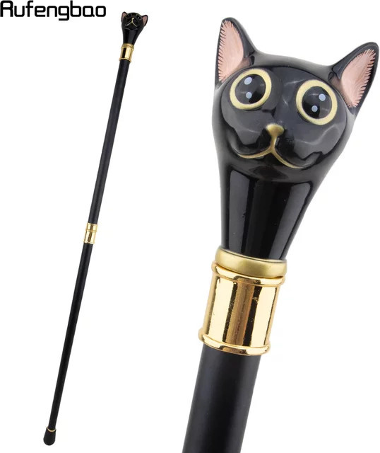 Rufengbao Gehstock, Schwarz Goldene Katze, 93 cm - Bild 1