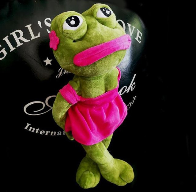 Yiran toy Trauriger Frosch Plüschtier, 45cm, Grün - Bild 1