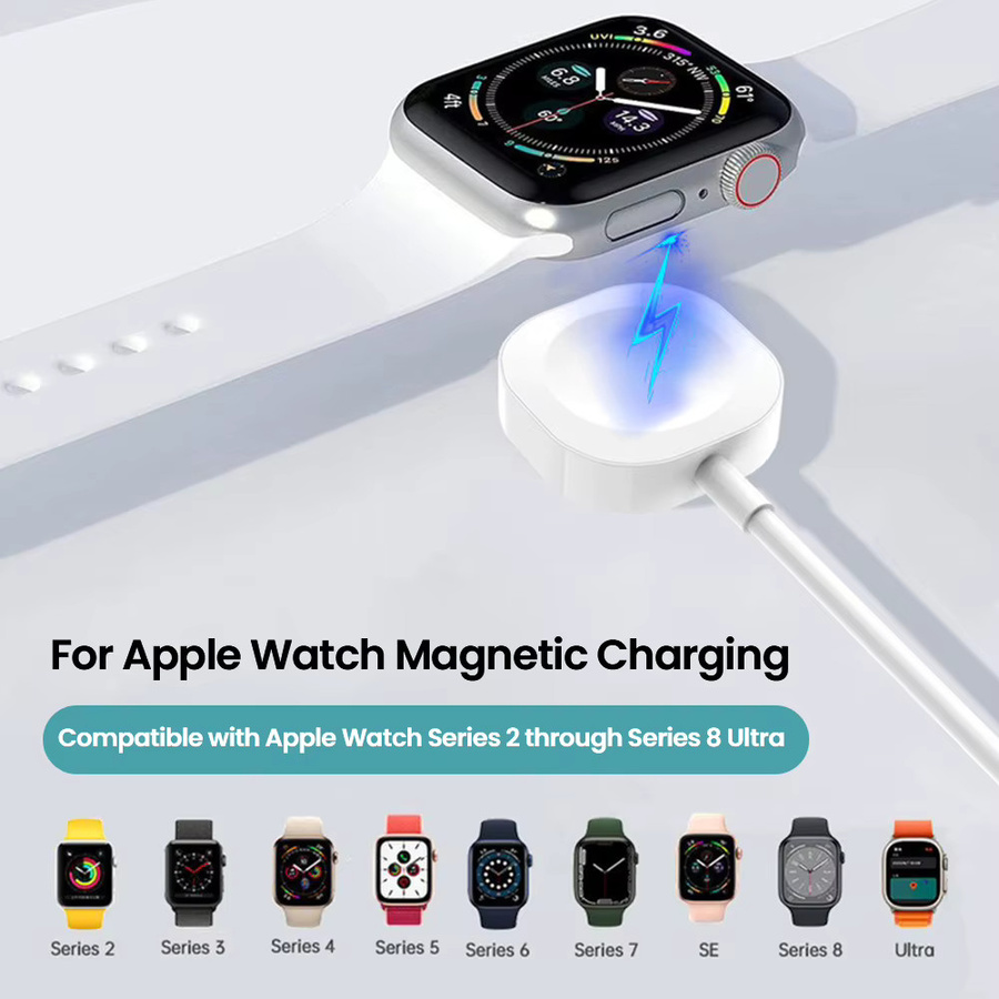elough Magnetisches kabelloses Ladegerät mit USB-C für iPhone und Apple Watch 1-9. Generation sowie SE, Weiß - Bild 2