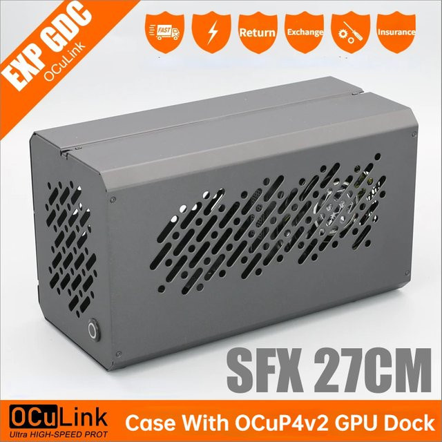 ADT-Link OCuP4V2 OCuLink GPU Dock mit ReDriver Chip und NVMe M.2 Adapter in Grau - Bild 1