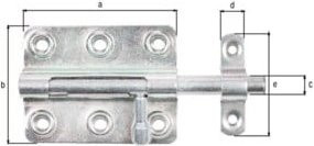 GAH Alberts Bolzenriegel mit befestigter Schlaufe gerade, Stahl, silber, Länge: 125 mm - Bild 1
