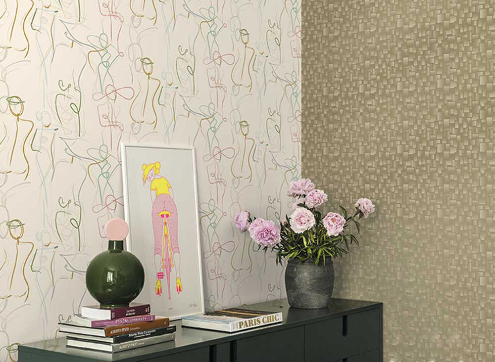 Jannelli & Volpi Tapete Quantum 7031 in Beige und Multicolour mit abstraktem geometrischem Design aus Vlies - Bild 1