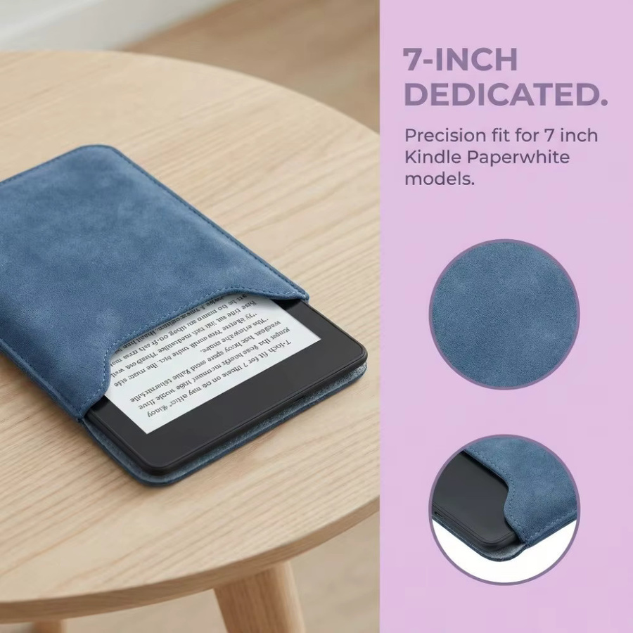 Amazon E-Reader Hülle aus PU-Leder für Kindle Paperwhite, Colorsoft und Scribe in Beige, Ultra Slim Aufbewahrungstasche - Bild 3