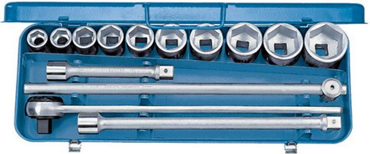 Gedore Steckschlüsselsatz 3/4 Zoll 14-teilig 6-kant 22-50 mm silberfarben - Bild 2