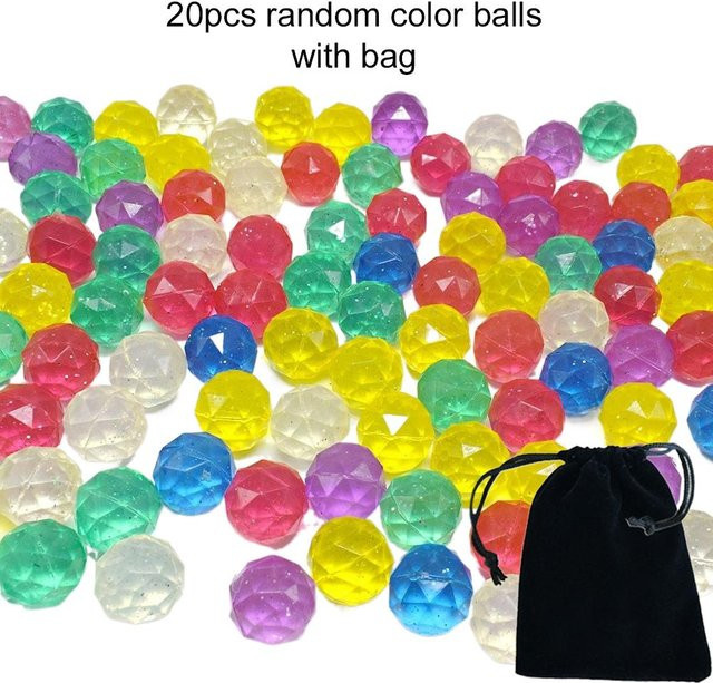 20 Stück Bunte Hüpfbälle mit Aufbewahrungstasche, Kinderspielzeug, ab 6 Jahre - Bild 1