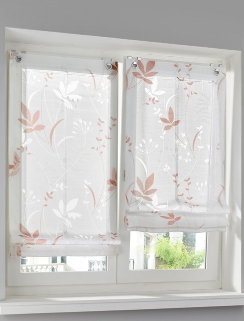 Raffrollo Heine Home in Pink, semi-transparent, Baumwollmischung, Breite: 140 cm, Höhe: 45 cm - Bild 1