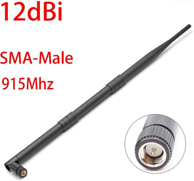 RAK Wireless 12dBi Klebestiftantenne mit RP SMA-Stecker für RAK HNT 915 MHz 2G 3G in Schwarz - Bild 1