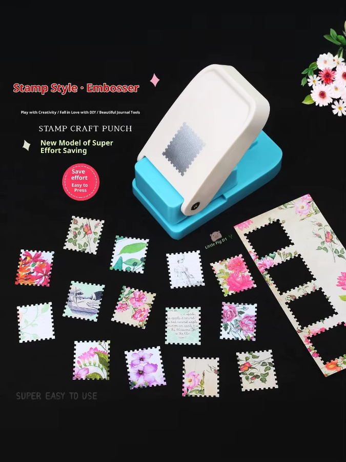 Rechteckiger Briefmarken-Stanzhebel aus Kunststoff für Scrapbooking und Bastelarbeiten - Bild 5