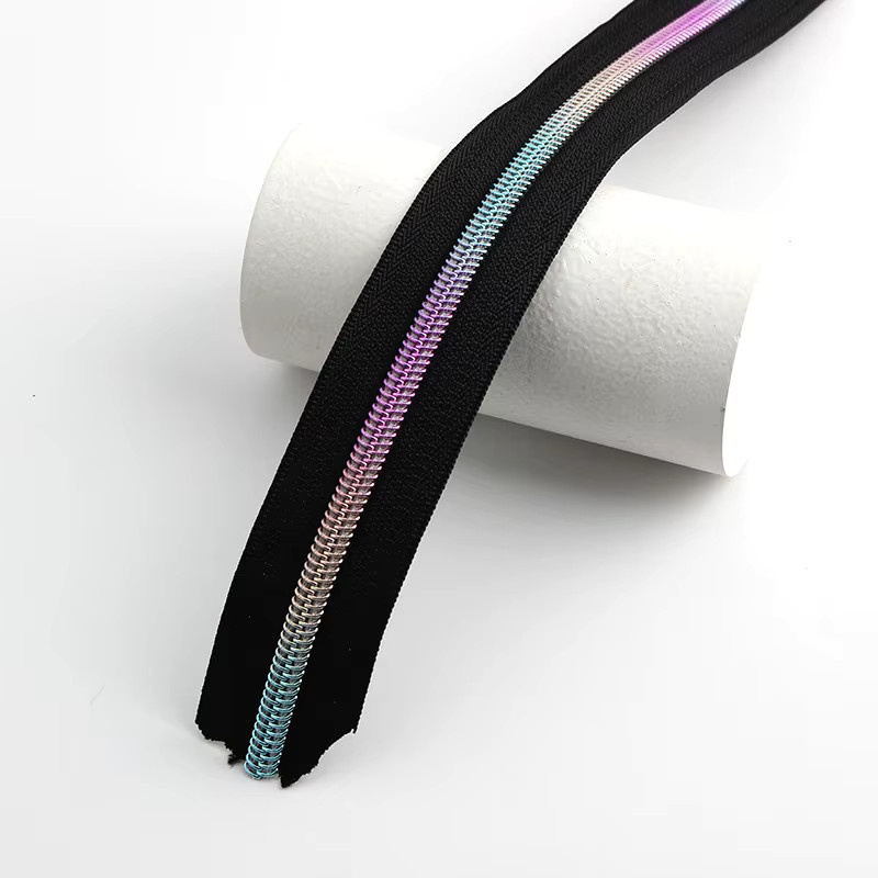 7 Farben Kunststoff-Nylon-Reißverschlussband mit dekorativen Abziehern für DIY Nähen und Basteln, 2 Yards, Mehrfarbig - Bild 2
