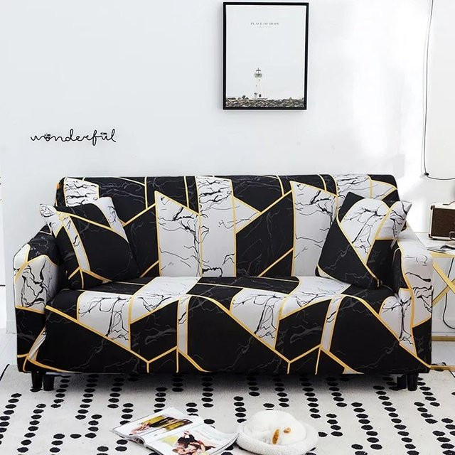 Elastischer Stretch Sofabezug in Multicolour für Sessel und Sofas, Breite: 90-140 cm - Bild 1