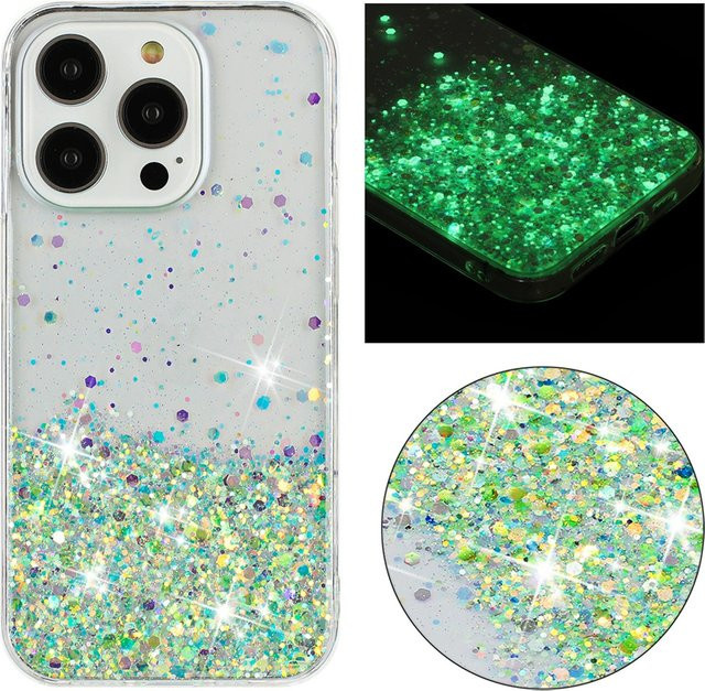Glitzer-Handyhülle mit Nachtlicht-Effekt und flüssigem Treibsand in Pink für Apple iPhone Modelle (iPhone 17 bis 11 Pro Max) mit TPU Soft Case - Bild 1