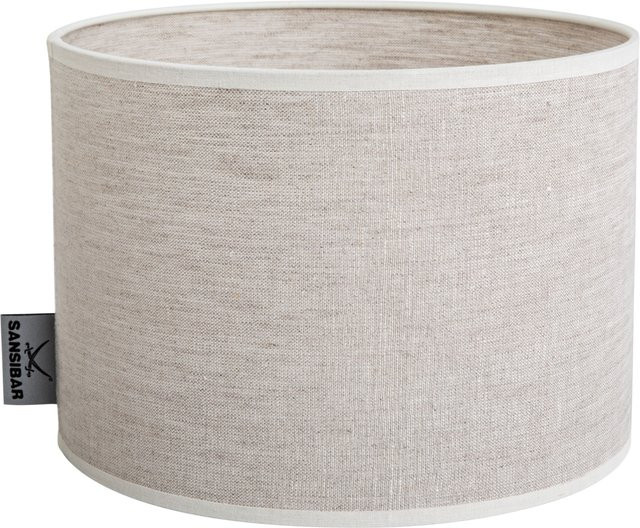 Lampenschirm SANSIBAR UTHÖRN in Beige aus Stoff, Zylinderform, Durchmesser: 25,0 cm, Höhe: 18,0 cm, Fassung E27 - Bild 1